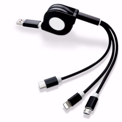 伸縮一拖三數據線